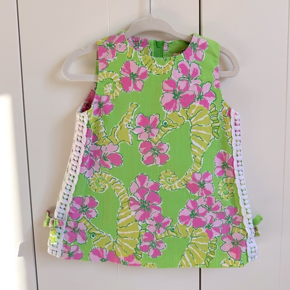 LILLY PULITZER ORIGINALS Pink & Green Seahorse Dress 12M